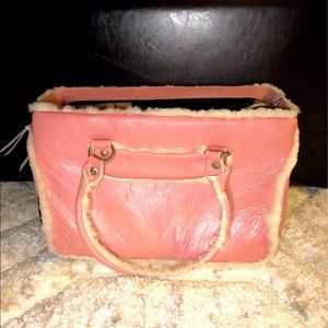 Pink Leather Pet Bag